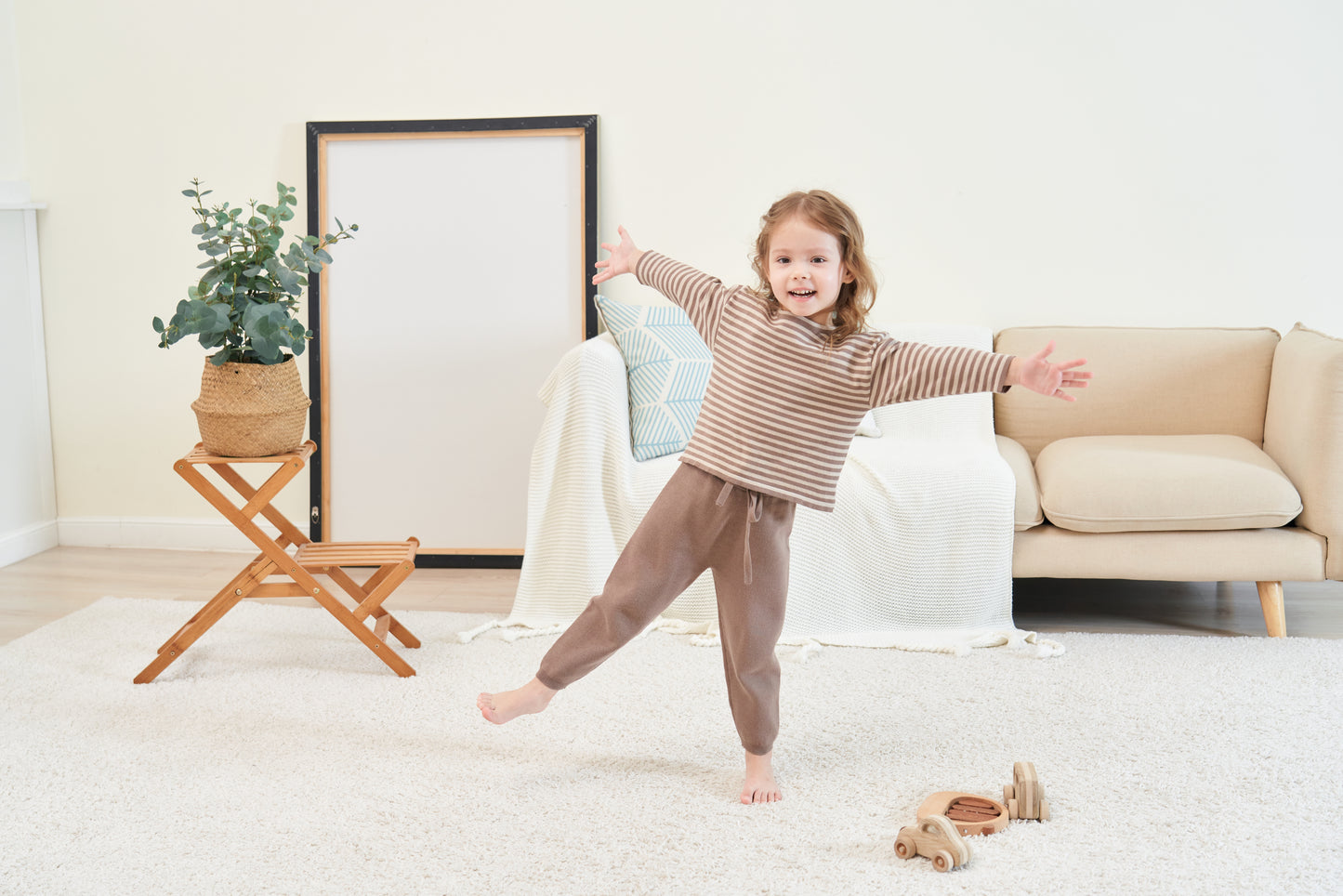 ORGANIC STRIPE PULL OVER - BEIGE & CHOCO - Petit Smiles