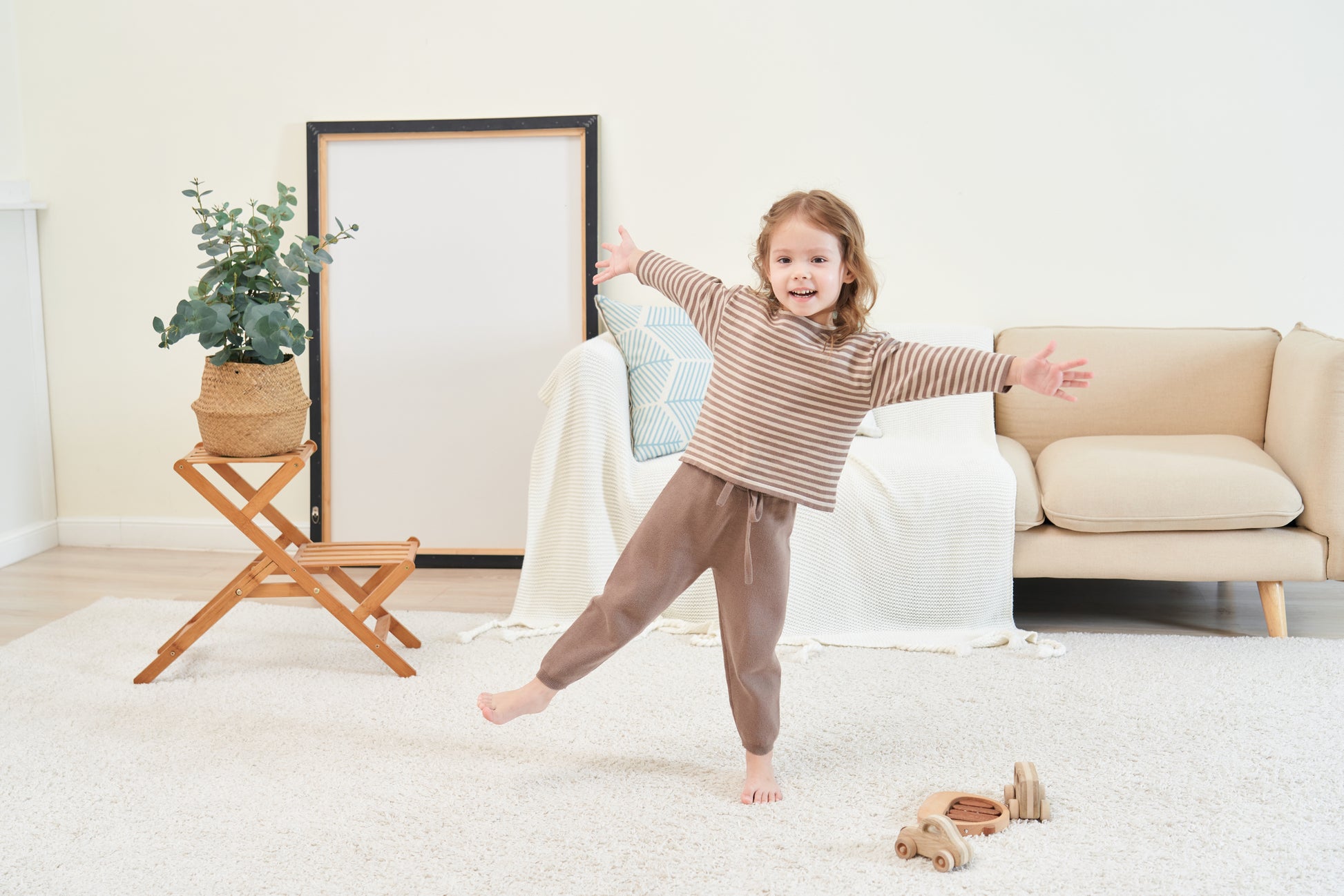 ORGANIC STRIPE PULL OVER - BEIGE & CHOCO - Petit Smiles