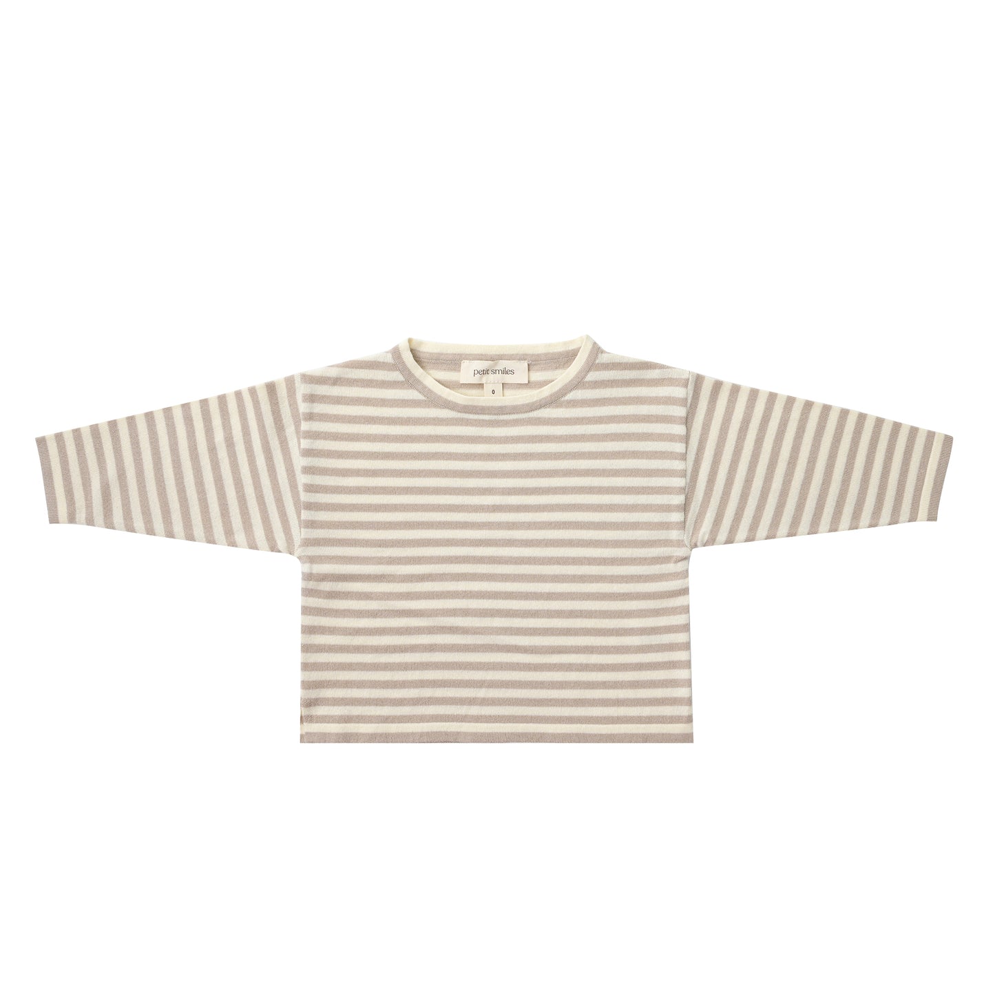 ORGANIC STRIPE PULL OVER - BEIGE & CREAM - Petit Smiles