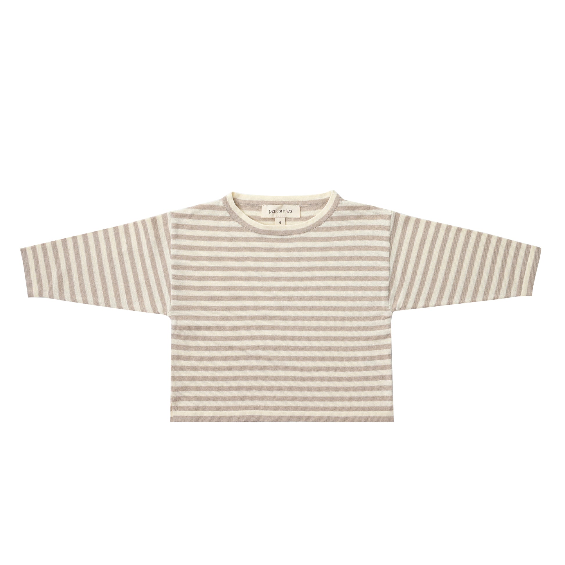 ORGANIC STRIPE PULL OVER SET - BEIGE & CREAM - Petit Smiles