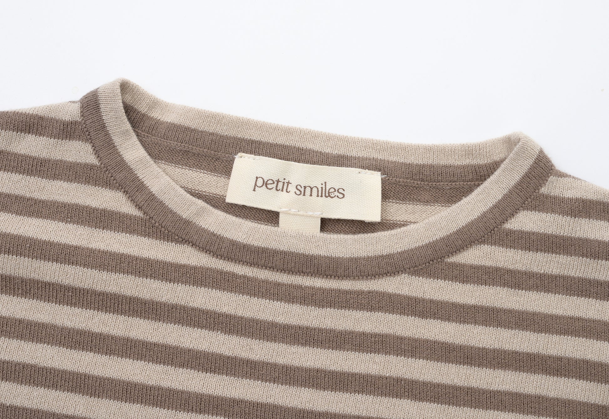 ORGANIC STRIPE PULL OVER - BEIGE & CHOCO - Petit Smiles