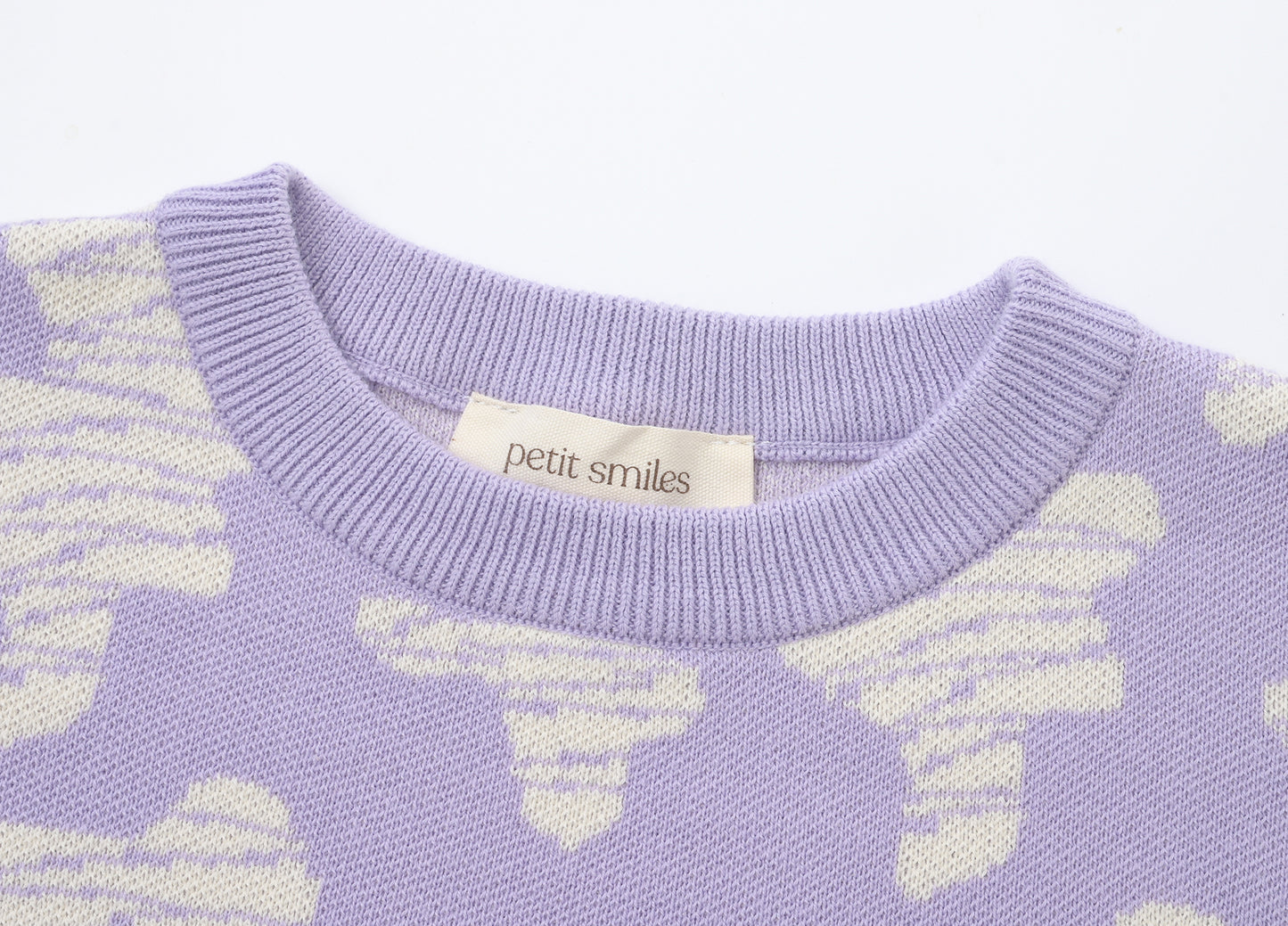KNITTED SPOTS PULL OVER - TARO; 100% Organic Cotton; Jacquard Pull Over made from GOTS-certified organic cotton; 'Taro Spots' Jacquard pattern; Rib finish at neck, cuffs and hem; Dropped shoulder; Relaxed fit.