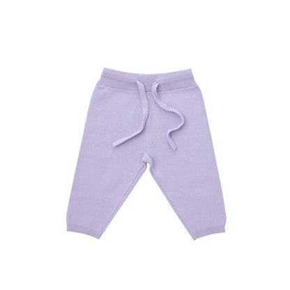 KNITTED SPOTS PULL OVER WITH PANT - TARO; 100% Organic Cotton; Jacquard Pull Over made from GOTS-certified organic cotton; 'Taro Spots' Jacquard pattern; Rib finish at neck, cuffs and hem; Dropped shoulder; Relaxed fit.