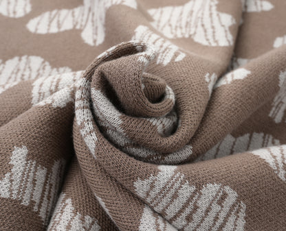 KNITTED SPOTS BABY BLANKET - CHOCO; 100% Organic Cotton; Jacquard Baby Blanket made from GOTS-certified organic cotton; 'CHOCO SPOTS' Jacquard pattern; Rib finish at edges; 92cm x 72cm