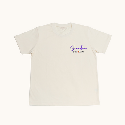 Buy Grandma with Kids Name: Cotton Tee - Petit Smiles